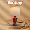 Đèn ngủ gốm sứ Bát Tràng màu đỏ loang cao 52cm BT-DN11