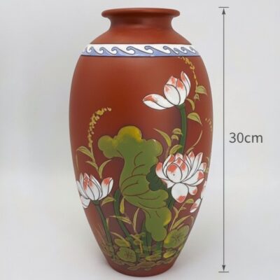 Kích thước Bình Hoa Gốm Hoa Sen Cổ Điển Vẽ Tay