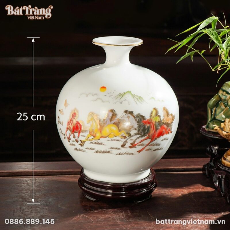 Kích thước Bình Hút Lộc Gốm Sứ Bát Tràng Vẽ Mã Đáo Thành Công & Sơn Thủy Hữu Tình Men Trắng Cao Cấp Kích thước Bình Hút Lộc Gốm Sứ Bát Tràng Vẽ Mã Đáo Thành Công & Sơn Thủy Hữu Tình Men Trắng Cao Cấp