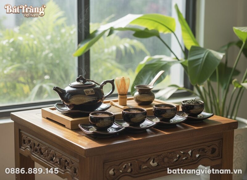 A serene Vietnamese tea ceremony setup featurin...
