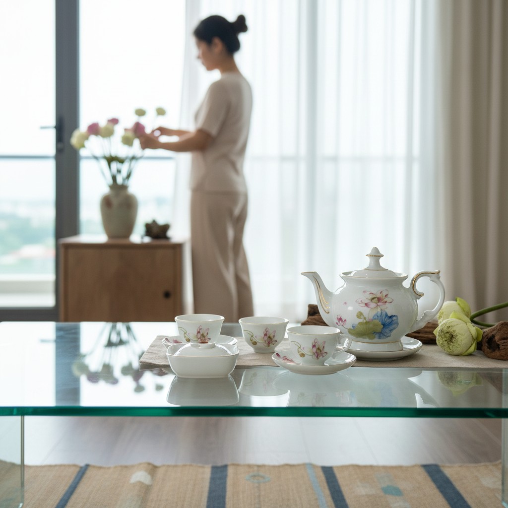 Trong không gian phòng khách hiện đại của một c...