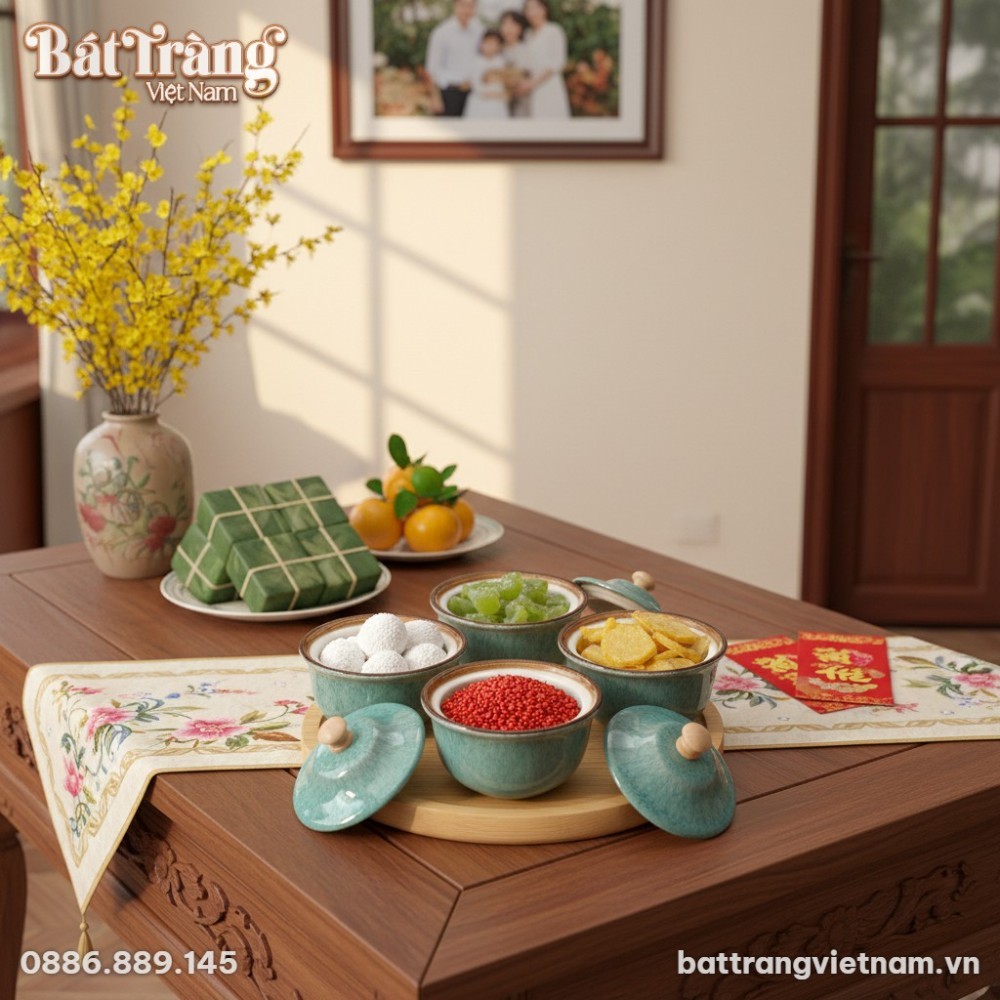 Đựng hạt dưa, bánh mứt ngày tết