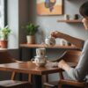 Một góc quán cà phê Việt Nam hiện đại với nội t...