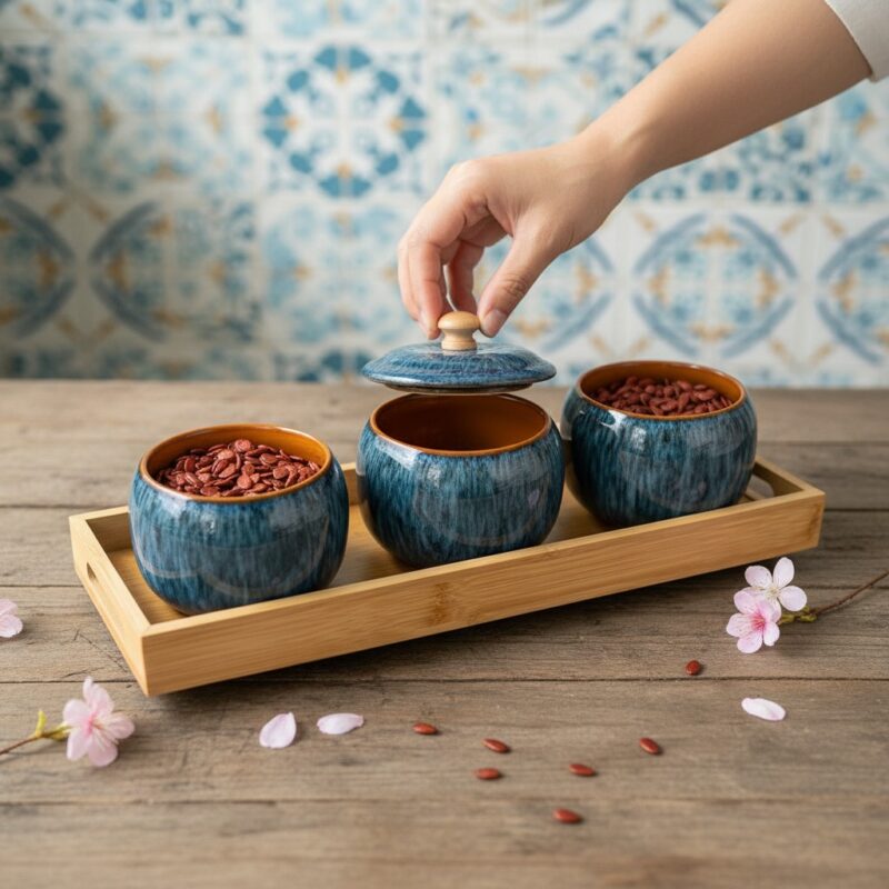 Cận cảnh khay mứt sứ Bát Tràng men hỏa biến xan... Cận cảnh khay mứt sứ Bát Tràng men hỏa biến xan...