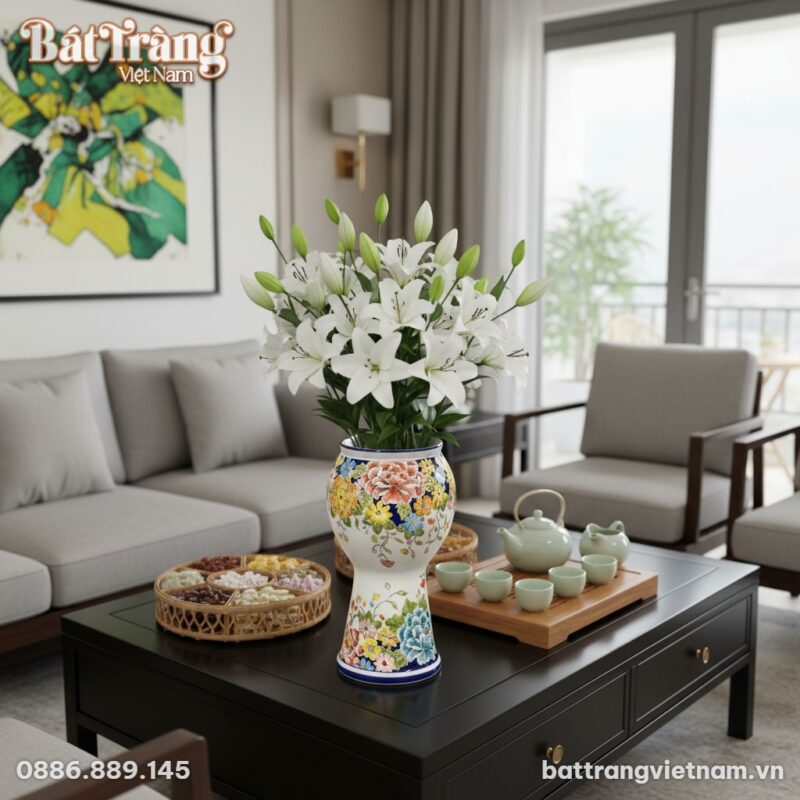 Một chiếc bình gốm sứ họa tiết hoa mẫu đơn 33cm... Một chiếc bình gốm sứ họa tiết hoa mẫu đơn 33cm...