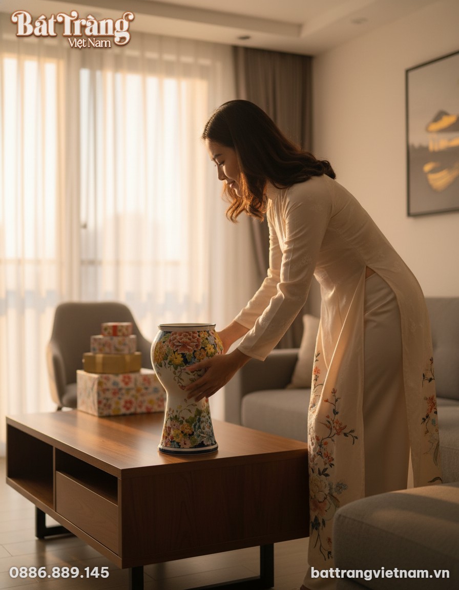 Một người phụ nữ trong trang phục thanh lịch ki...