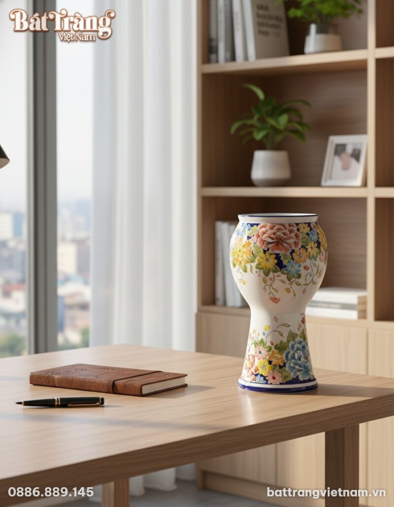 Chiếc bình gốm sứ họa tiết hoa xuân đa sắc cao ... Chiếc bình gốm sứ họa tiết hoa xuân đa sắc cao ...