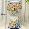 Kích thước Bình Gốm Sứ Trang Trí Họa Tiết Hoa Mẫu Đơn và Hoa Xuân Đa Sắc Vẽ Tay