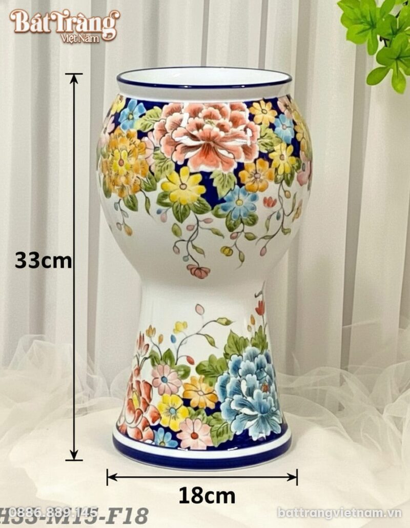 Kích thước Bình Gốm Sứ Trang Trí Họa Tiết Hoa Mẫu Đơn và Hoa Xuân Đa Sắc Vẽ Tay Kích thước Bình Gốm Sứ Trang Trí Họa Tiết Hoa Mẫu Đơn và Hoa Xuân Đa Sắc Vẽ Tay
