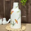 Kích thước Lọ hoa gốm sứ men trắng vẽ trúc và chim BT-LH23
