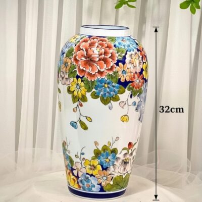 Kích thước Lọ Hoa Gốm Sứ Vẽ Tay Họa Tiết Hoa Đa Sắc Rực Rỡ BT-LH22