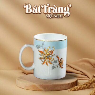 Ly Sứ Cao Cấp Họa Tiết Hoa Cúc Vàng Cam Viền Vàng - Ảnh đại diện