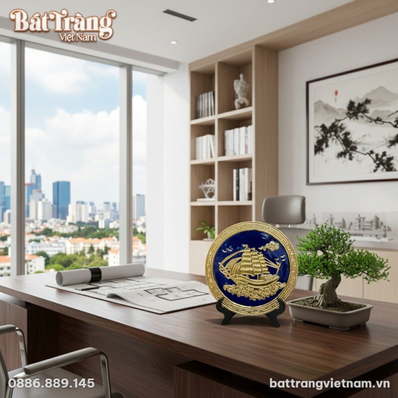 Tranh đĩa gốm sứ 26cm đặt trang trọng trên bàn ... Tranh đĩa gốm sứ 26cm đặt trang trọng trên bàn ...