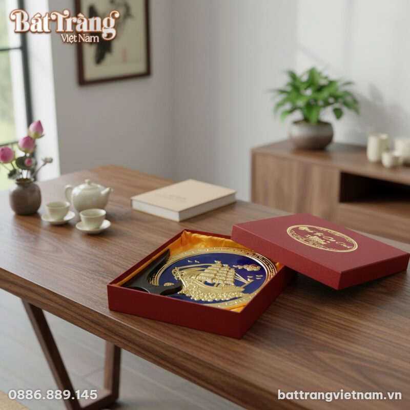 Cận cảnh hộp xi chứa tranh đĩa gốm sứ 26cm được... Cận cảnh hộp xi chứa tranh đĩa gốm sứ 26cm được...