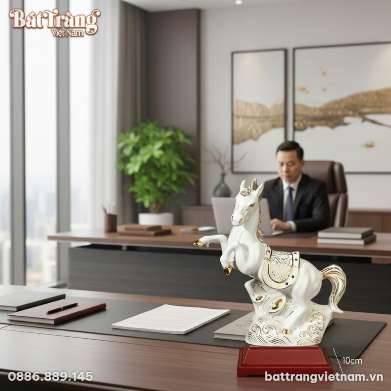 Tượng Bạch Mã gốm sứ Bát Tràng vẽ vàng kim cao ... Tượng Bạch Mã gốm sứ Bát Tràng vẽ vàng kim cao ...