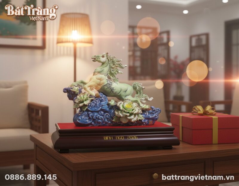 Cận cảnh tượng Ngựa Phong Thủy men xanh ngọc bí... Cận cảnh tượng Ngựa Phong Thủy men xanh ngọc bí...