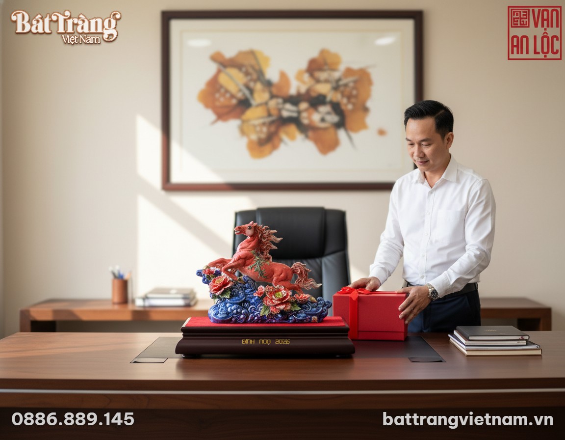 Chụp ảnh lifestyle tượng Ngựa Phong Thủy Đỏ đặt...