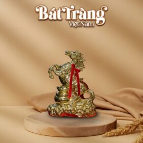 Tượng ngựa vàng gốm sứ Bát Tràng - Mã đáo thành công BT-TLV04