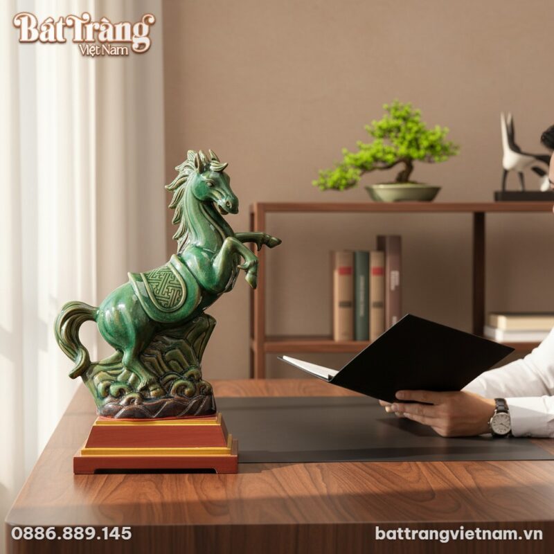 Tượng Thanh Mã men rạn xanh ngọc (cao 41cm) đặt... Tượng Thanh Mã men rạn xanh ngọc (cao 41cm) đặt...