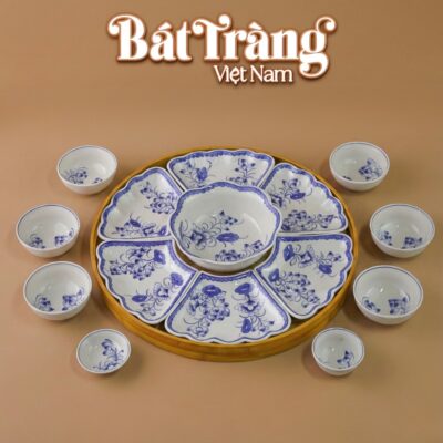 Bát Đĩa Hoa Mặt Trời Men Lam Vẽ Hoa Sen Xanh Bát Tràng BT-MT10 - Ảnh đại diện