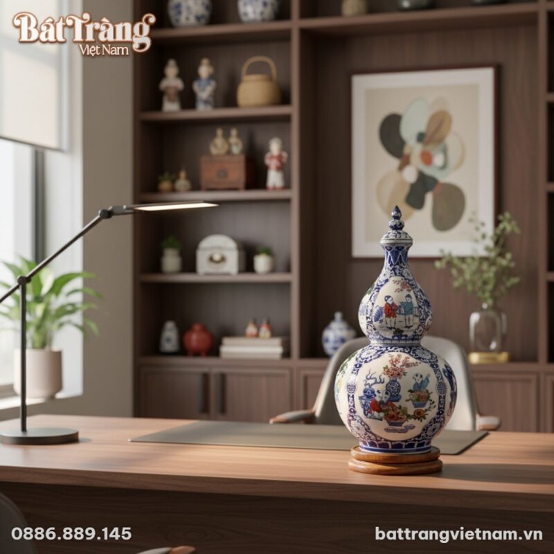 Bình Hồ Lô Bát Tràng cao 70cm nổi bật trên bàn ... Bình Hồ Lô Bát Tràng cao 70cm nổi bật trên bàn ...