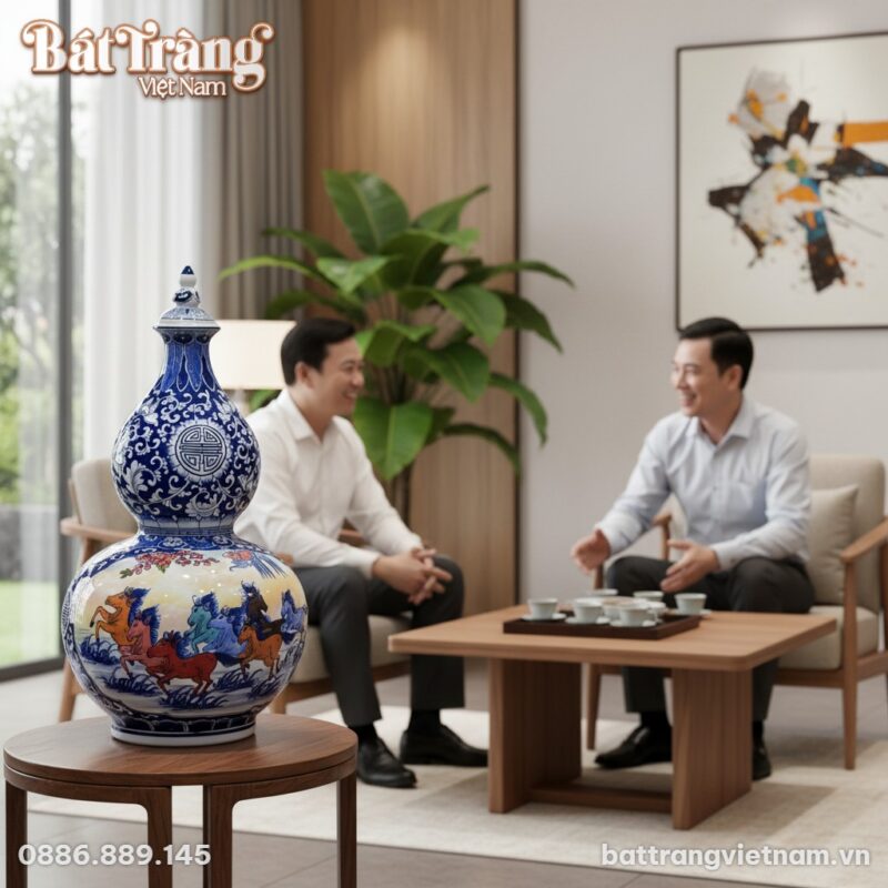 Bình Hồ Lô Bát Tràng 64cm là quà tặng tân gia, ...