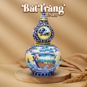 Bình Hồ Lô Nhị Cảnh Thuyền Buồm - Công Đào Bát Tràng BT-HL20