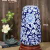 Kích thước Bình hoa dáng bom men xanh vẽ hoa mẫu đơn BT-LH38