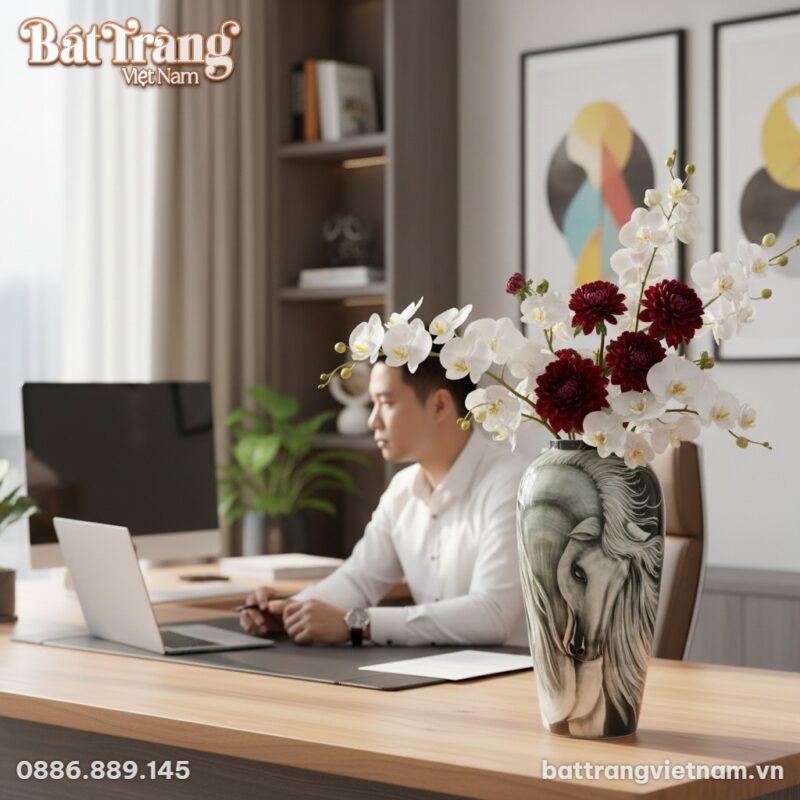 Văn phòng hiện đại tại Việt Nam, bình hoa gốm B...