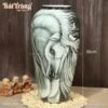 Kích thước Bình hoa dáng khum vẽ ngựa trắng men màu Bát Tràng BT-LH46