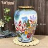 Kích thước Bình hoa dáng xoài vẽ Cá Chép Liên Hoa men màu BT-LH48