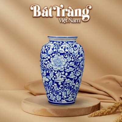 Bình hoa dáng xoài vẽ hoa mẫu đơn men xanh BT-LH39 - Ảnh đại diện