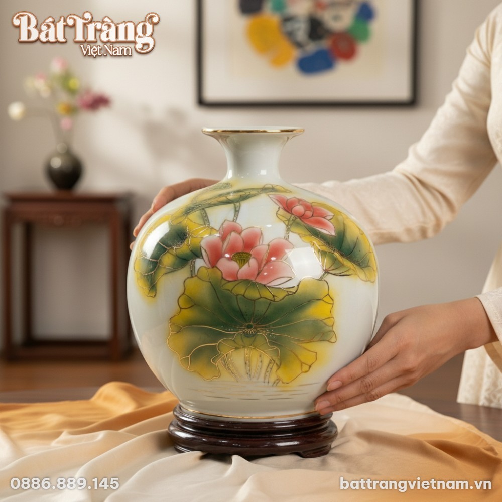 Cận cảnh Bình Hút Lộc Liên Hoa Cát Tường cao 30...