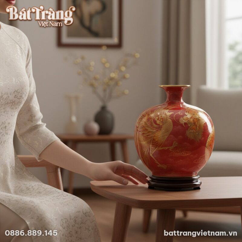 Góc nhìn cận cảnh tinh xảo của bình Hút Lộc Lon...