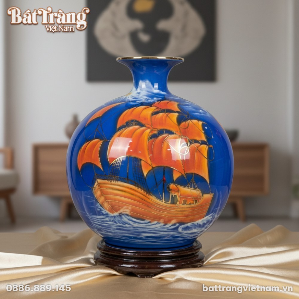 Ảnh cận cảnh tinh xảo Bình Hút Lộc men xanh 30c...