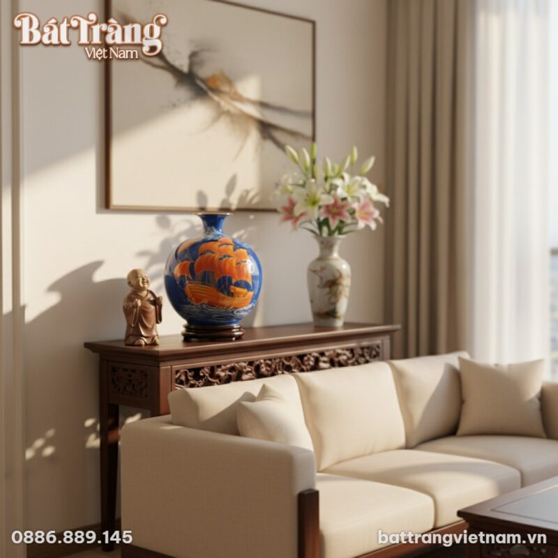 Một phòng khách căn hộ cao cấp kiểu Việt Nam hi... Một phòng khách căn hộ cao cấp kiểu Việt Nam hi...