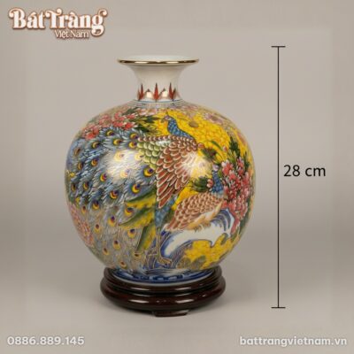 Kích thước Bình Hút Tài Lộc Công Danh Phú Quý Vẽ Vàng BT-BHL90