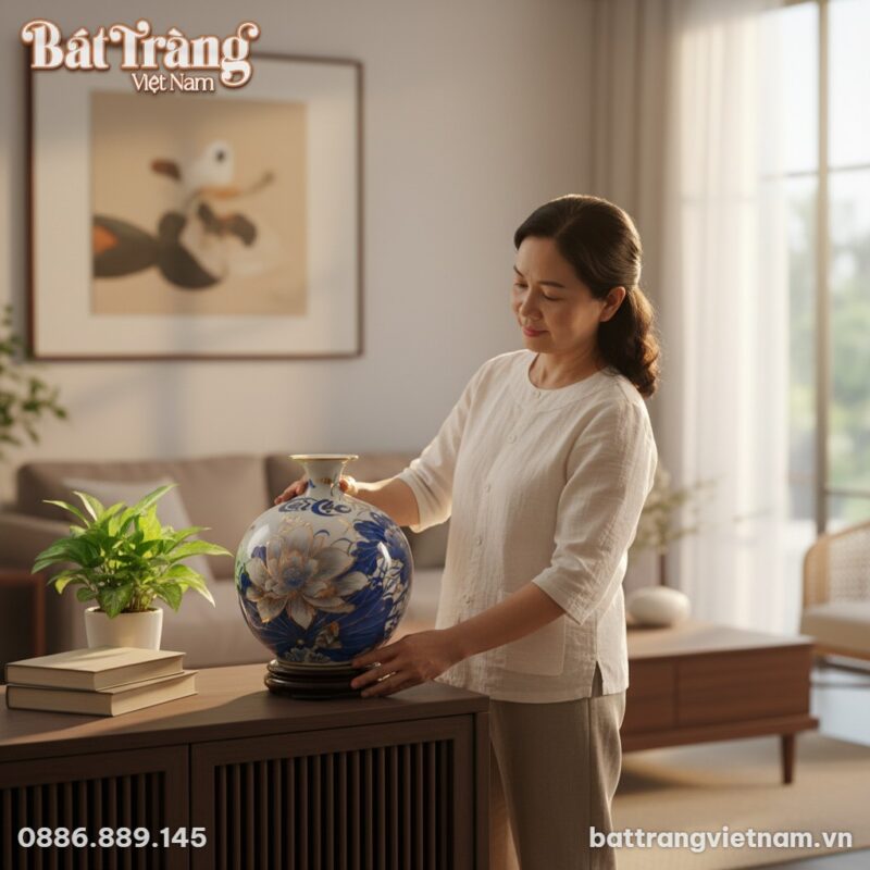 cận cảnh 1 người phụ nữ trung niên Việt Nam tra...