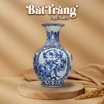 Bình Tỏi Cổ Loe Tứ Cảnh Tùng Cúc Trúc Mai Men Lam Bát Tràng BT-TB09 - Ảnh đại diện