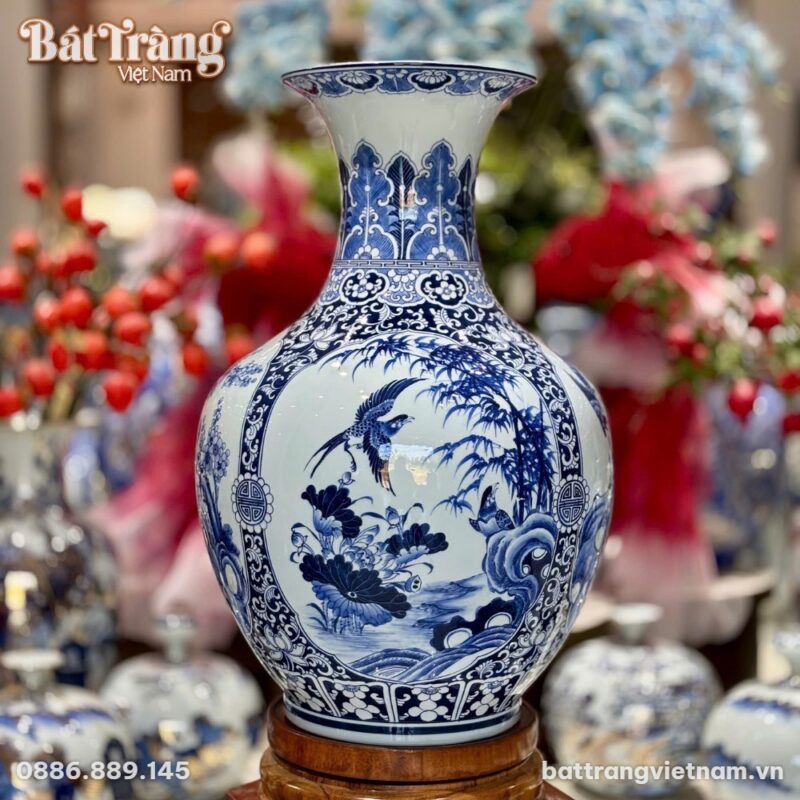 Bình tỏi họa tiết trúc