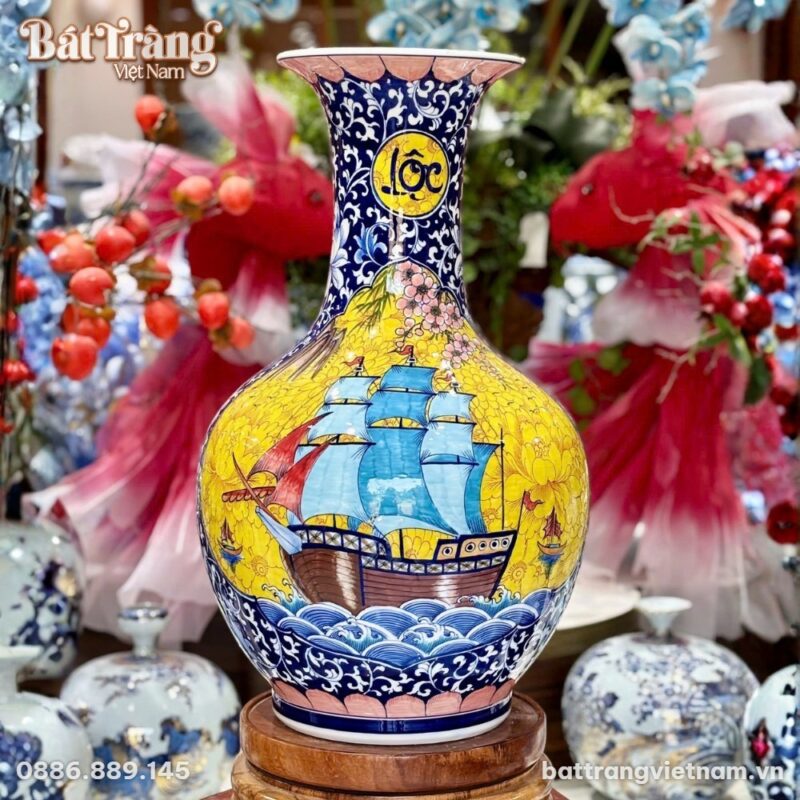 bình tỏi với họa tiết Thuận Buồm Xuôi Gió bình tỏi với họa tiết Thuận Buồm Xuôi Gió