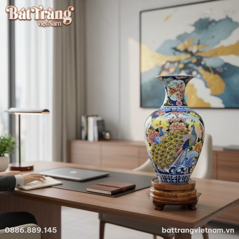 Một người phụ nữ trong áo dài thanh lịch đang n...