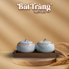 Bộ 2 Hũ Đựng Mứt Dáng Bí Men Xanh Hỏa Biến BT-KM26