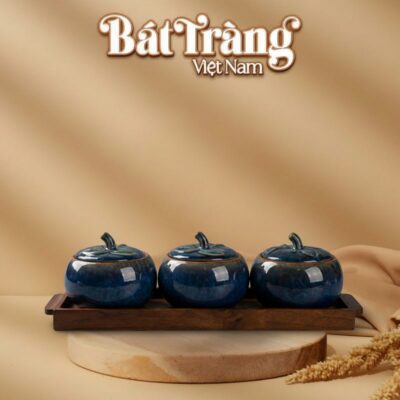 Bộ 3 Hũ Đựng Mứt Dáng Bí Men Hỏa Biến Kèm Khay Gỗ BT-KM29 - Ảnh đại diện