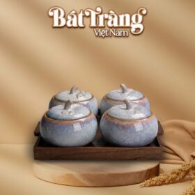 Bộ 4 Hũ Đựng Mứt Dáng Bí Men Xanh Hỏa Biến BT-KM28