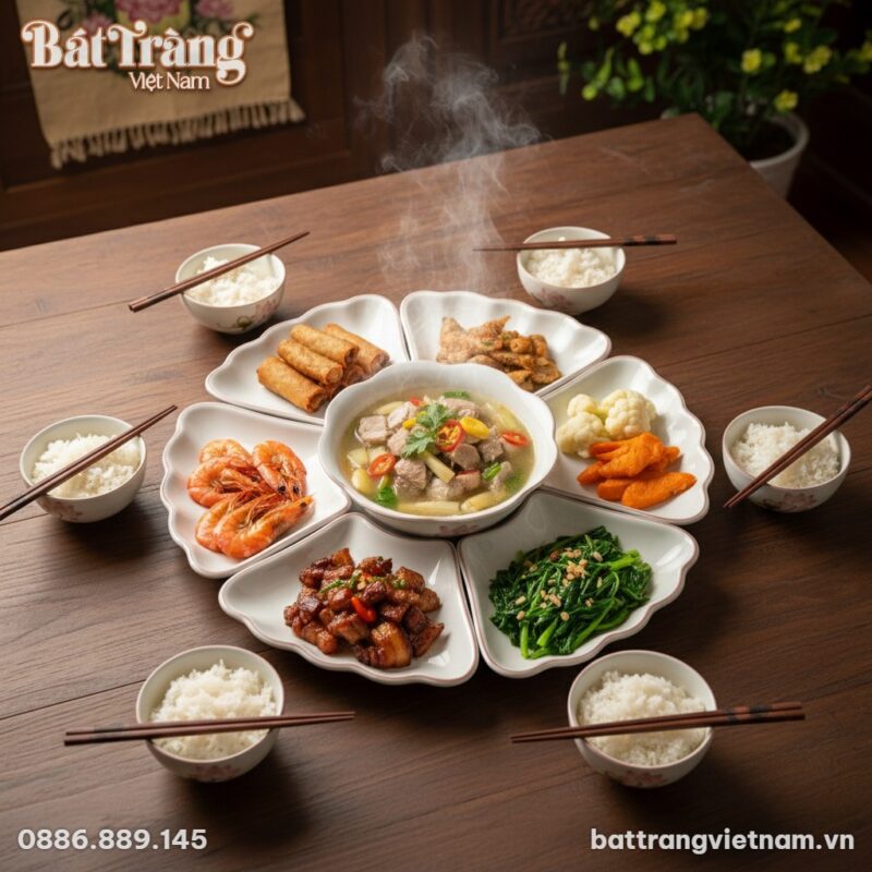 Bàn tiệc sang trọng tại một nhà hàng Việt Nam c...