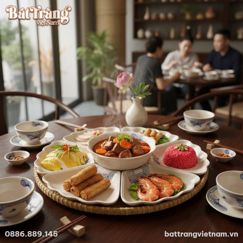 Góc bàn ăn được bài trí nghệ thuật tại một nhà ...