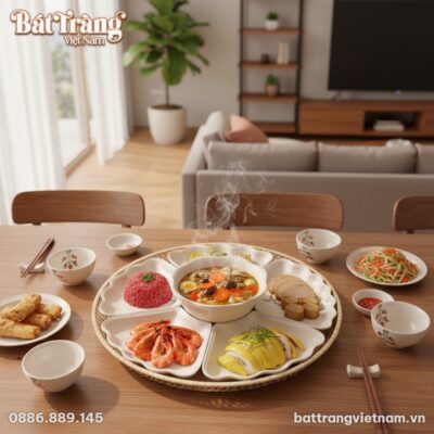 góc chụp từ trên cao xuống, Bữa cơm gia đình ấm...