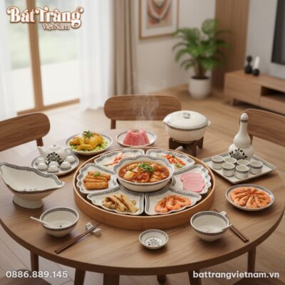 Bữa cơm gia đình ấm cúng trong không gian bếp ă...