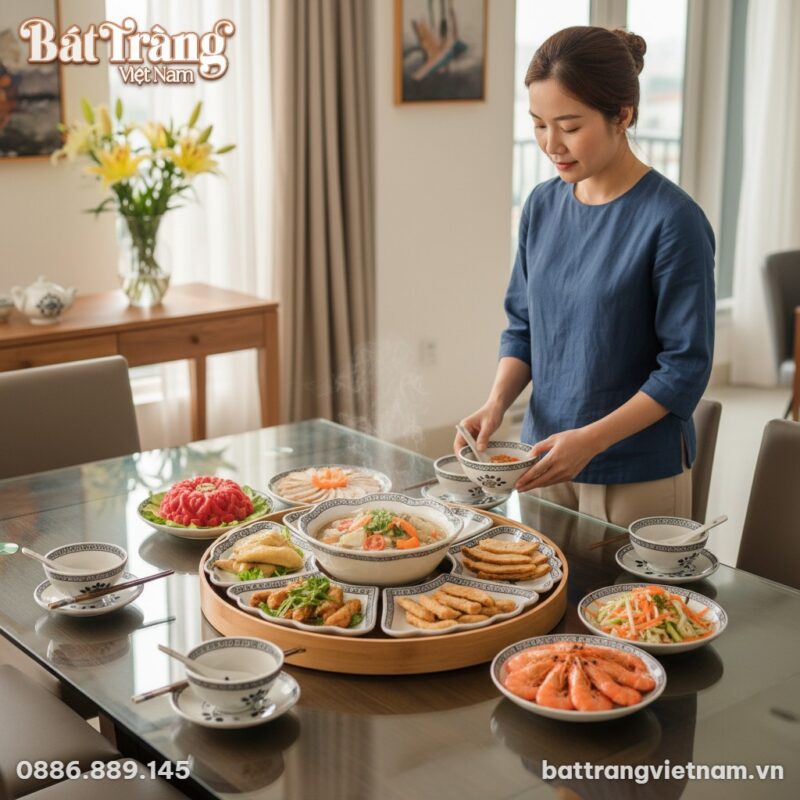 Không gian phòng ăn của căn hộ Việt Nam hiện đạ...